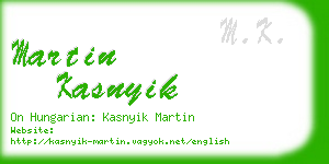 martin kasnyik business card